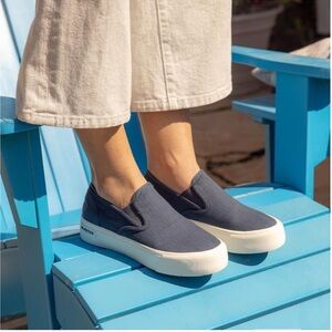 SeaVees “True Navy” Baja Platform Slip On Shoes